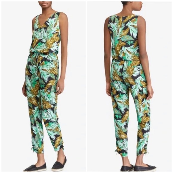 Lauren Ralph Lauren Pants - Lauren Ralph Lauren Palm Fronds Tropical Print Jumpsuit, Size 14